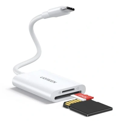 Immagine di UGREEN USB C Lettore di Schede SD TF Micro Adattatore OTG Card Reader Compatibile con MacBook Pro Air 2023 iPhone 15 Plus Max Galaxy S24 Xiaomi 13 Huawei P50, Bianco