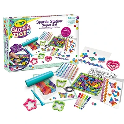 Immagine di CRAYOLA Glitter Dots Sparkle Station Super Set, per Creare Scintillanti Decorazioni con Il Modellabile, attività Creativa e Idea Regalo, età 6+, 25 1085