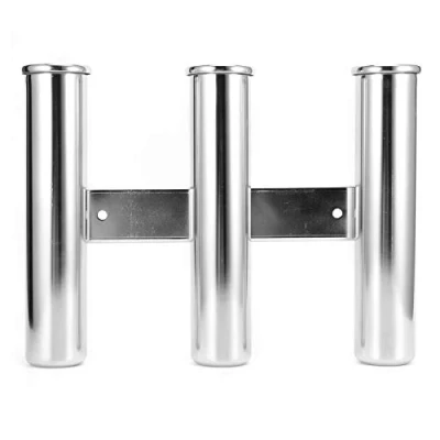 Immagine di Supporto per canna da pesca barca Aramox, porta canne in acciaio inossidabile a 3 tubi Accessorio hardware barche yacht