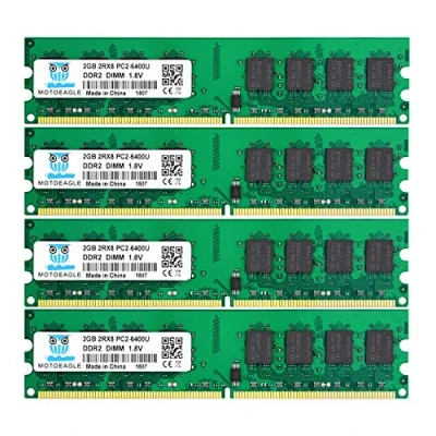 Immagine di Motoeagle 4x2GB DDR2 800MHz PC2 6300 6400 6400U 8GB Kit 800 240 PIN DIMM Desktop Memoria