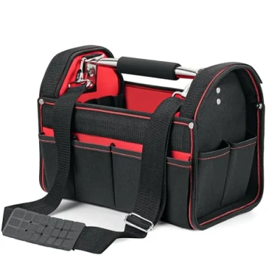Immagine di Borsa portautensili XL con scomparti interni ed esterni tracolla regolabile e maniglia di trasporto