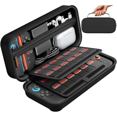 Immagine di daydayup Custodia Compatibile con Nintendo Switch 2 Console, Rigida per 2, 20 Giochi, Console e Accessori, Colore Nero