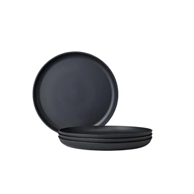 Immagine di Mepal Piatto Frutta 4 Pezzi Silueta Lavabile in lavastoviglie e microonde Piatti di plastica da Cena Servizio 23 cm Nordic Black