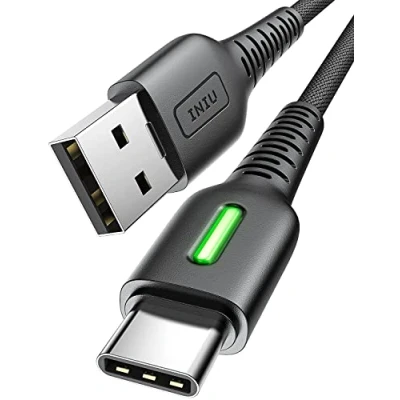 Immagine di INIU Cavo USB Type C 2m 3,1A Ricarica Rapida, Lega Intrecciato in Nylon Tipo QC 3,0 per iPhone 16 15 iPad Pro Xiaomi 11 Huawei Samsung S22 Ultra Google Pixel 7 Tablet S8 ECC.