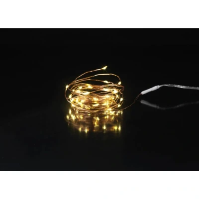 Immagine di Sygonix SY 4722048 Mini catena luminosa interno a batteria Numero di lampadine 40 LED (monocolore) Bianco caldo Lunghezza illuminata: 4.3 m Temporizzate