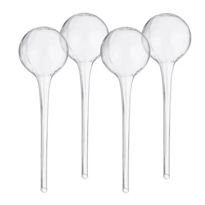 Immagine di Relaxdays Sfere per Irrigazione, 30x9 cm, Set 4 Irrigatori Automatici Piante e Fiori in Vacanza, Vetro, Trasparente