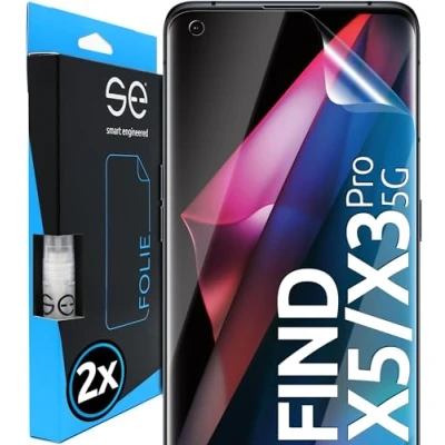 Immagine di s.e pellicola protettiva per display Oppo Find X3 Pro, 2 pezzi, Full Screen, aiuto di posizionamento, X3Pro, trasparente, alternativa funzionale al vetro protettivo X3Pro