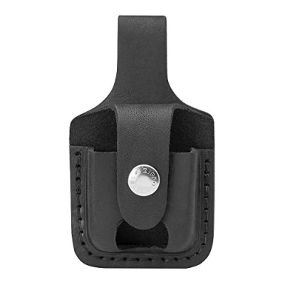Immagine di Zippo Loop &amp; Thumb Notch Custodia accendino in pelle con passante per cintura, colore: Nero