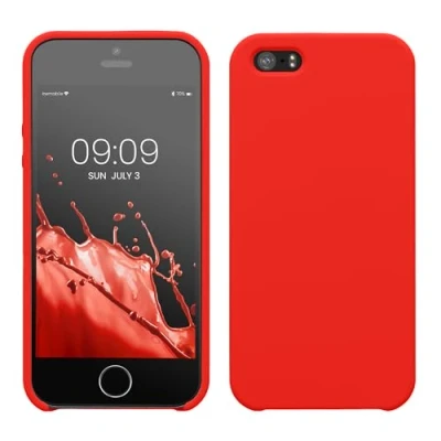 Immagine di kwmobile Cover per Apple iPhone SE (1.Gen 2016) / 5 5S Custodia Back Case Smartphone in Silicone TPU Protezione Gommata rosso