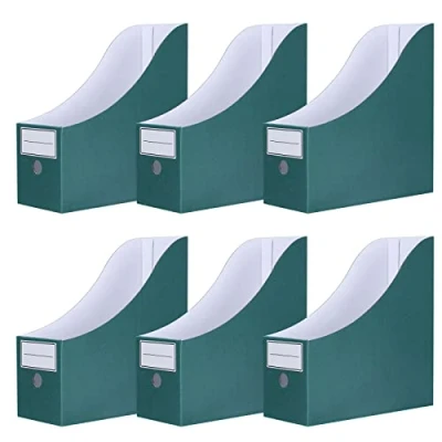 Immagine di Srvnpioy Portariviste Carton, 6 pezzi, Colore Verde, Dorso da 10 cm, Dimensioni 26,7 x 26 10,2 per Archivi, Cartelle e Cancelleria