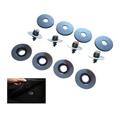 Immagine di Kit 4 clip di fissaggio per tappeti auto, tutti i modelli universali (12 pezzi) occhielli auto impedendo tappetini scorrimento