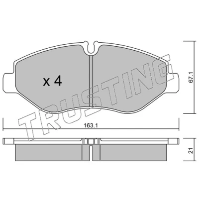 Immagine di TRUSTING 687.1 Kit pastiglie freno Predisposto per contatto segnalazione usura IVECO: DAILY 6 , 4, Pritsche/Fahrgestell