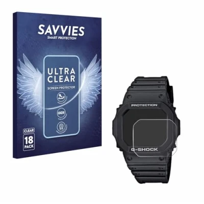 Immagine di savvies (18 Pezzi Pellicola Protettiva per Casio G Shock GW M5610 1ER Protezione Schermo Trasparente