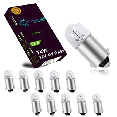 Immagine di LIGHTWORLD24 10x T4W BA9s luce di parcheggio lampada per auto 12V 4W pere illuminazione interna segnalazione