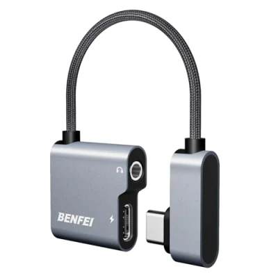 Immagine di BENFEI Adattatore USB C a Jack 3.5mm PD 60W 2in1 con DAC Chip per Cuffie Porta di Ricarica Type iPhone 15 Pro Max/15 Pro/15 Samsung Galaxy S24/S23/S22 Ultra iPad Pixel 8