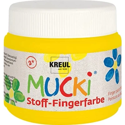 Immagine di Kreul Mucki Colore a dita per Tessuti, 150 ml, Giallo (gelb)