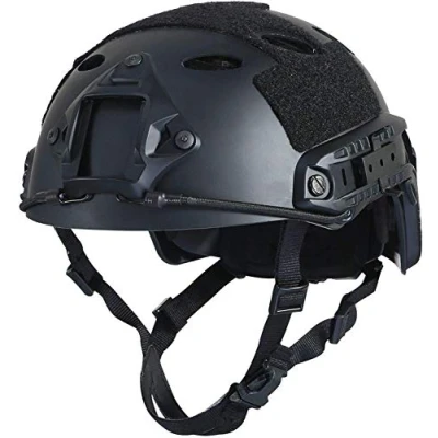 Immagine di LOOGU casco per softair, Ops Core, tattico (tipo Fast BJ &amp; PJ), con cuscinetti e guide laterali, il tempo libero, attività all&#039;aperto, paintball