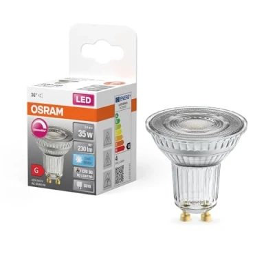 Immagine di OSRAM 4058075797666 LED (monocolore) ERP G (A G) GU10 Riflettore 3.4 W = 35 Bianco freddo (Ø x A) 50 mm 1 pz.