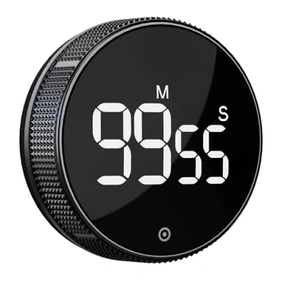 Immagine di BlueSnail Timer cucina, di produttività con display digitale a LED, intelligente per l&#039;ufficio palestra in classe domestica, Volume e luminosità regolabile Effecana (Nero)