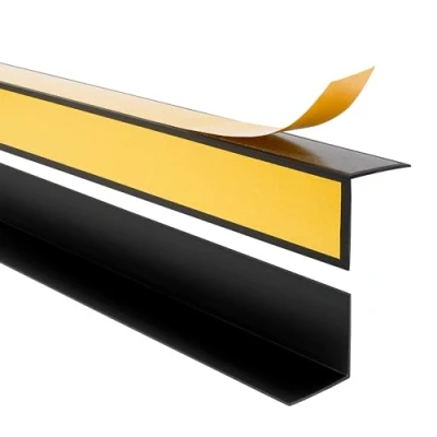 Immagine di Quest Profilo angolare in PVC, autoadesivo, con nastro adesivo sull&#039;esterno, 20 x 10 mm, 100 cm, colore nero