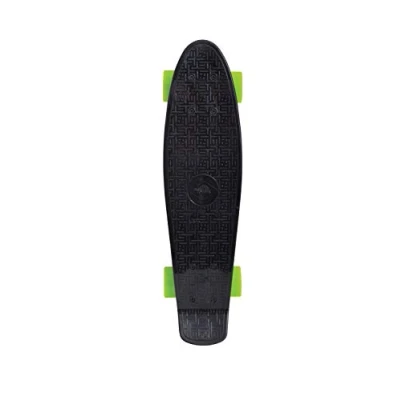 Immagine di Schildkröt Retro Skateboard, Tavola Premium in Plastica PP Resistente e Durevole, ABEC7, Assi Aluminio, Ruote PU, Sopporto Antiscivolo, Colore: Nero, 510703