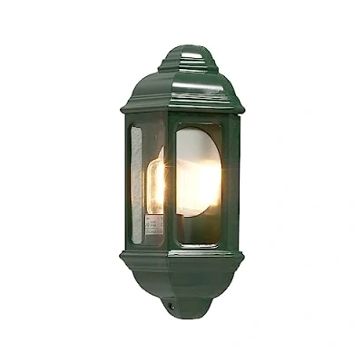 Immagine di Konstsmide Cagliari Flush Classic Lanterna/1 x 100 W E27 Max Lampada/Vetro Trasparente/Alluminio/IP43/Verde Chiaro