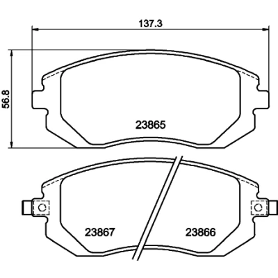 Immagine di HELLA 8DB 355 010 211 Kit pastiglie freno con segnalatore acustico usura accessori SUBARU: Impreza II Sedan, III Hatchback, XV I