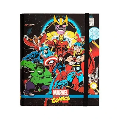 Immagine di Grupo Erik: Raccoglitore A4 Marvel Comics Avengers, a 4 anelli con elastico e copertina rigida in cartone, 32 x 27,5 cm, Cartella Portadocumenti A4,