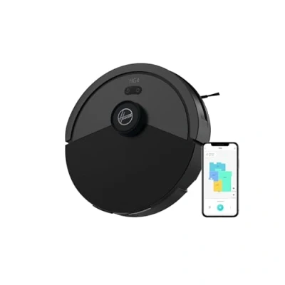 Immagine di Hoover Robot aspirapolvere HG4, potenza di aspirazione fino a 4000Pa, navigazione laser, Wi Fi, ritorno automatico alla base ricarica, sensore ostacoli, mappa casa personalizzabile [HG410D]