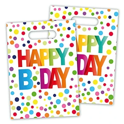 Immagine di Folat Sacchetti Regalo Happy Bday con Pois 8 Pezzi, Multicolore, 65114