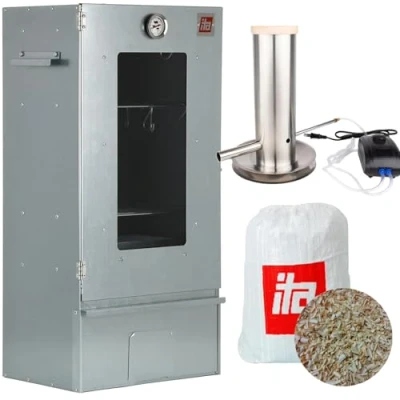 Immagine di ITA Smoker 7000 Set con generatore di fumo Affumicatore finestra e termometro Acciaio legato Qualità UE, direttamente dal produttore 81 cm 3 ripiani