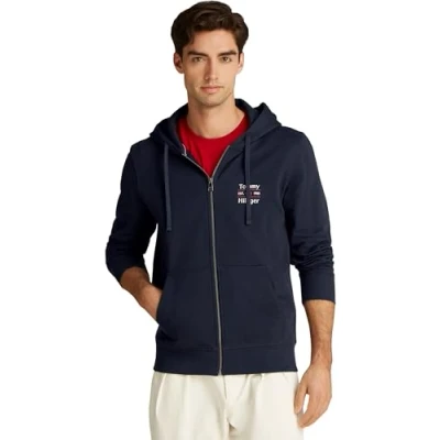 Immagine di Tommy Hilfiger Stack Hoody Felpa con zip, Uomo, Taglia: Small, Desert sky