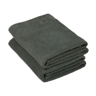Immagine di ZOLLNER 2 teli da doccia 100x150 cm asciugamani bagno grandi e assorbenti verde menta con gancetto lavabili a 95C cotone qualità d&#039;albergo