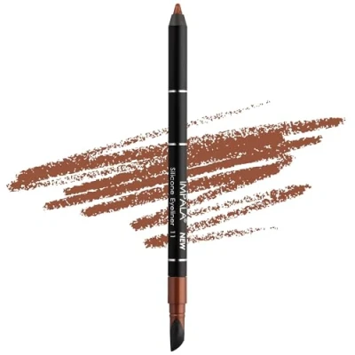 Immagine di Impala Matita Occhi Waterproof con Gomma in Silicone 11 Marrone Glitter Texture Cremosa Facile da Applicare Colore Intenso, Durevole e Resistente all&#039;Acqua