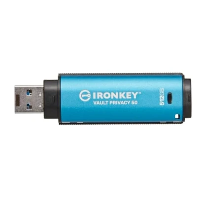 Immagine di Kingston IronKey Vault Privacy 50 Drive USB con certificazione FIPS 197 e crittografia XTS AES a 256 bit per la protezione dei dati IKVP50/512GB
