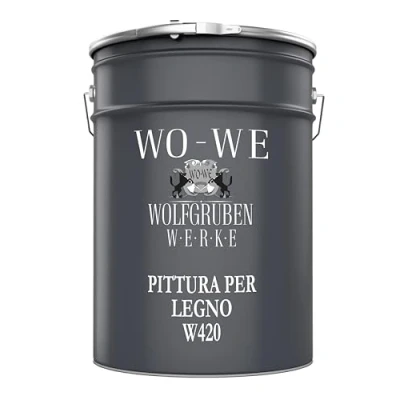 Immagine di WO WE Vernice per Legno Pittura Smalto All&#039;acqua W420 Trasparente 5L