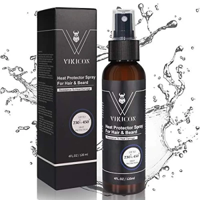 Immagine di Heat Protect Spray, VIKICON Spray Termoprotettore Barba Capelli Piastra, Protettore Termico, Effetto Anticrespo, Protezione da Raggi UV e Calore, Tonalizzante Volumizzante
