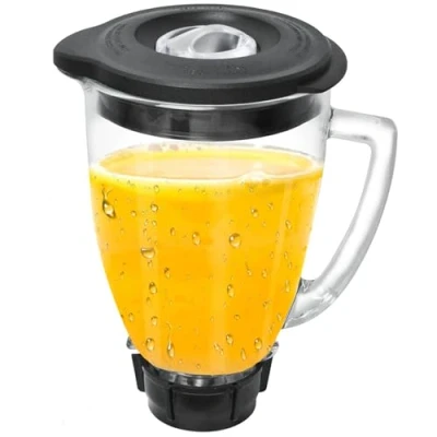 Immagine di Ricambio Compatibile con Oster e Osterizer Frullatore, Barattolo di Vetro Rotondo da 6 Tazze 1,5 L Coperchio Frullatori Poweka