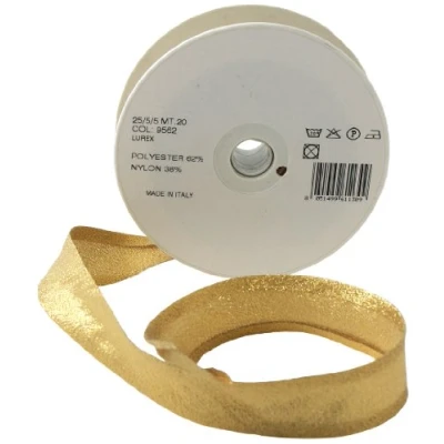 Immagine di Inastri Nastro bias, 100% Cotone, Una Piega, 20m x 25/5/5 mm, Oro, 20 unità