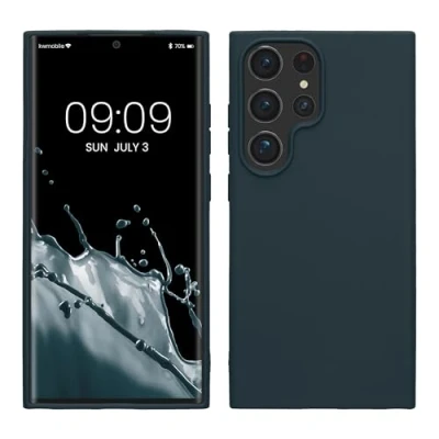 Immagine di kwmobile Custodia Compatibile con Samsung Galaxy S24 Ultra Cover Back Case per Caricatore Wireless Antiurto e Flessibile in Silicone TPU ardesia scuro