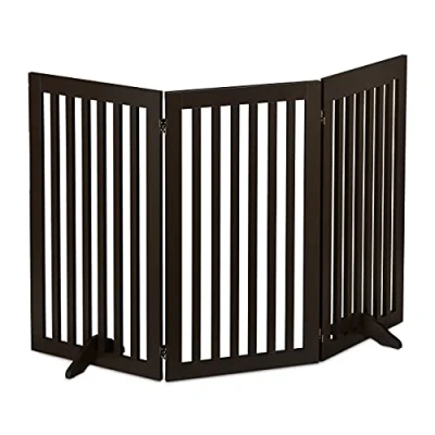 Immagine di Relaxdays Cancelletto per Bambini, Barriera Cani e Neonati, Recinzione Scale Cancellino HxL 92 x 154 cm, Marrone, MDF, 1 pz