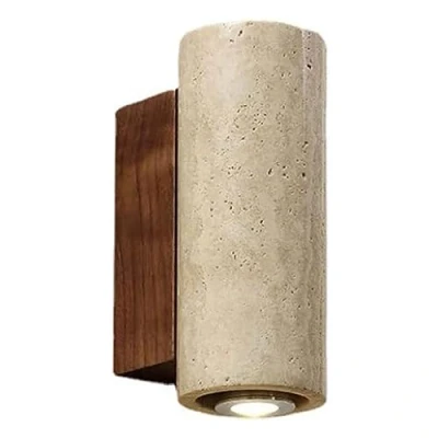 Immagine di FROIDEXG Lampada da Parete in Travertino Giallo Applique Legno Nordico per Montaggio A Soggiorno Sala Pranzo Camera Letto 1 Confezione / 2 Confezioni