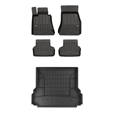 Immagine di FROGUM ProLine 3D Esclusivi Tappetini auto in gomma e vasca baule bagagliaio su misura per BMW Serie 5 G31 2017 2023 I bordi più alti