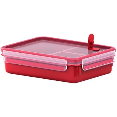Immagine di Emsa Clip &amp; Micro Contenitore Microonde con Inserti, Rosso, 1,2 l mit Einsätzen