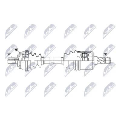 Immagine di NTY NPW VV 153 Albero motore / Semiasse Assale anteriore Sx 522mm Cambio manuale