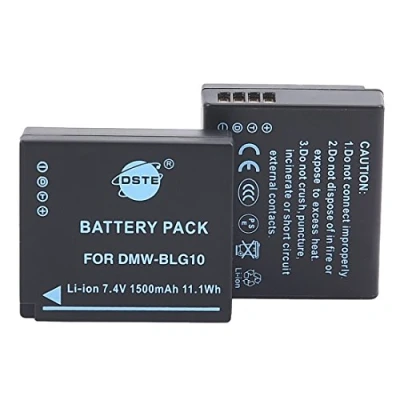 Immagine di DSTE 2pcs DMW BLG10 BLG10E Batteria compatibili con Panasonic Lumix DMC GF3, GF5, GF6, GX7, LX100, GX80, GX85