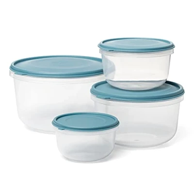 Immagine di Tatay Set di 4 Contenitori per Alimenti (1 x 0.3 l, 1 0.6 1.2 2.2 l), Coperchio Flessibile, senza BPA, Adatto Microonde, Lavastoviglie e Congelatore, Colore Blu