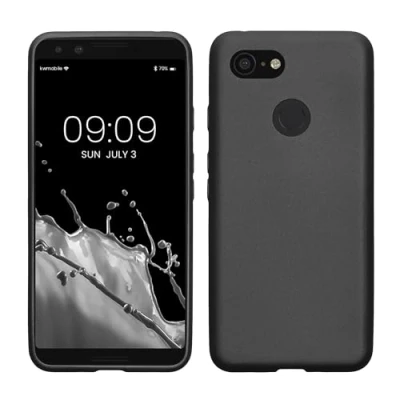 Immagine di kwmobile Custodia Compatibile con Google Pixel 3 Cover Back Case Morbida Protezione in Silicone TPU Effetto metallizzato grigio