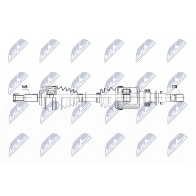 Immagine di NTY NPW RE 187 Albero motore / Semiasse Assale anteriore Dx 898 Cambio manuale DACIA: Lodgy