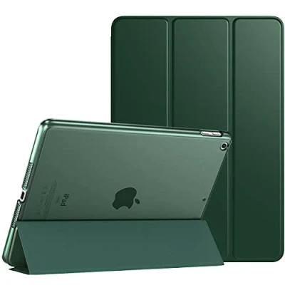 Immagine di TiMOVO Cover per iPad 9 Generazione 2021/iPad 8 2020/iPad 7 2019, Custodia con Guscio Posteriore Traslucido Smart Auto Svegliati/Sonno 10.2&quot;, Verde notte